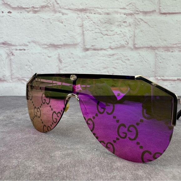 Gucci Women's 63mm Pilot Logo Gradient Sunglasses - Pink GG0584s - Picture 7 of 15